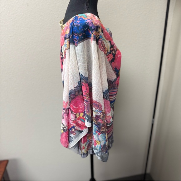 Energie Floral Multicolor Chiffon Women's Top. Size Large - Picture 4 of 7